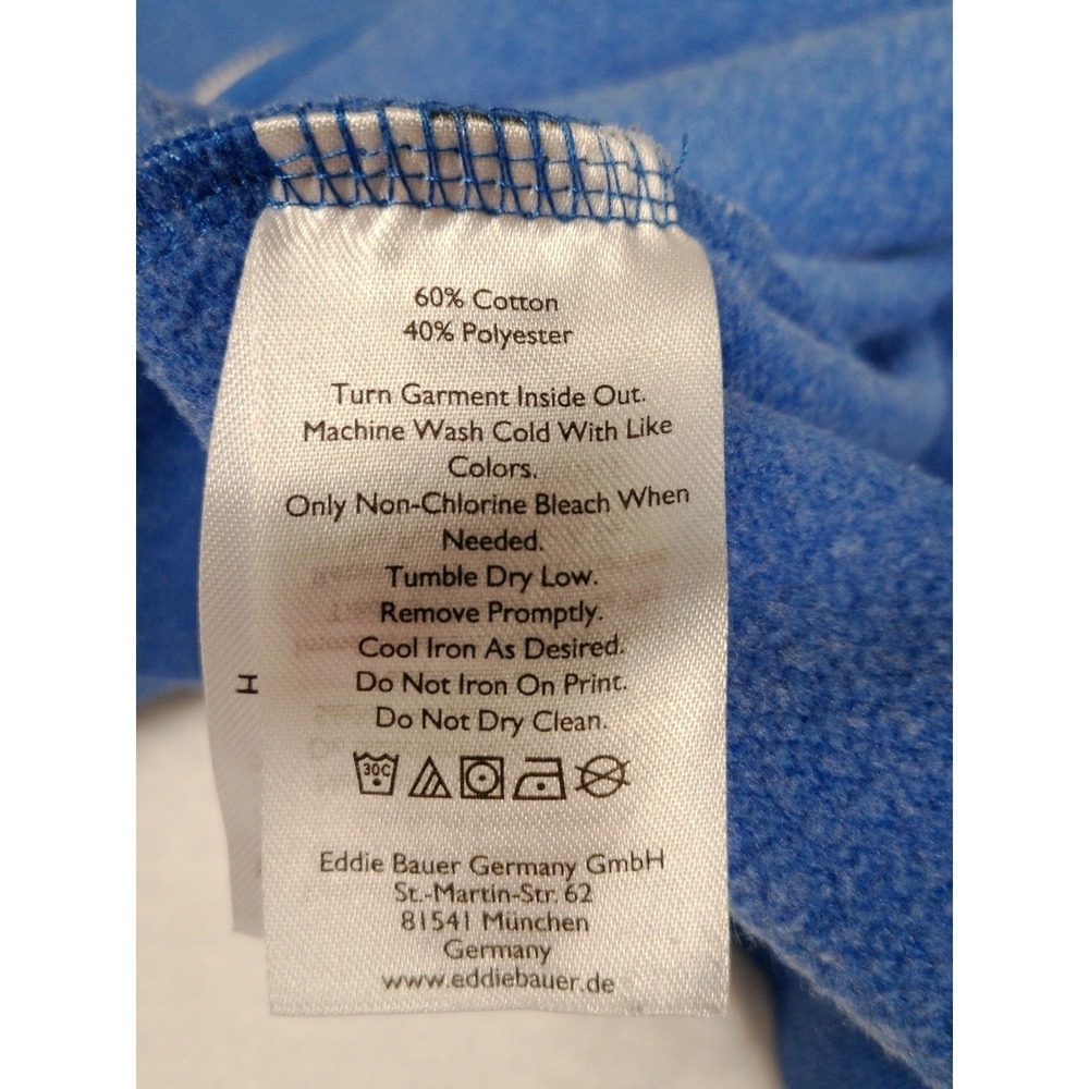 Eddie Bauer Blue Full Zip Hooded Sweatshirt Hoodie Women's Medium Cotton Blend - Picture 4 of 7